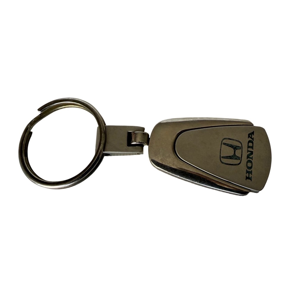 Honda Keychain Metal Silver Tone Logo Ring